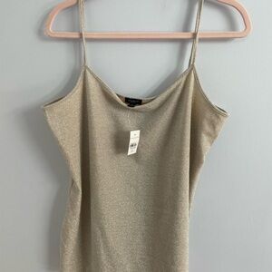 Gold Metallic Spaghetti Strap Tank BNWT by Ann Taylor Sz XXL
